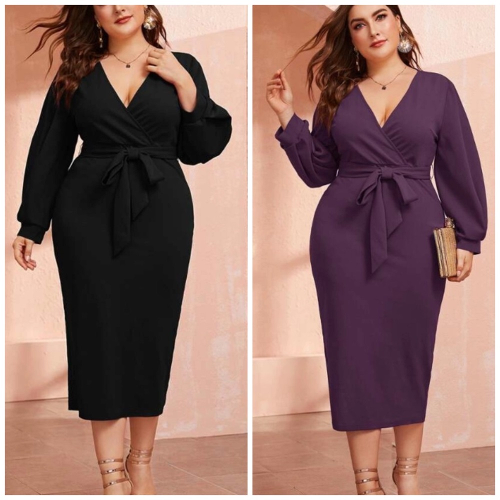 Plus size purple/black dress 3xl